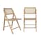 Flash Furniture Galene Cane Rattan Folding Chairs w/Solid Wood Frame and Seat and Ventilated Back, Natural, 2PK SK-220905-NAT-GG - alternate 3